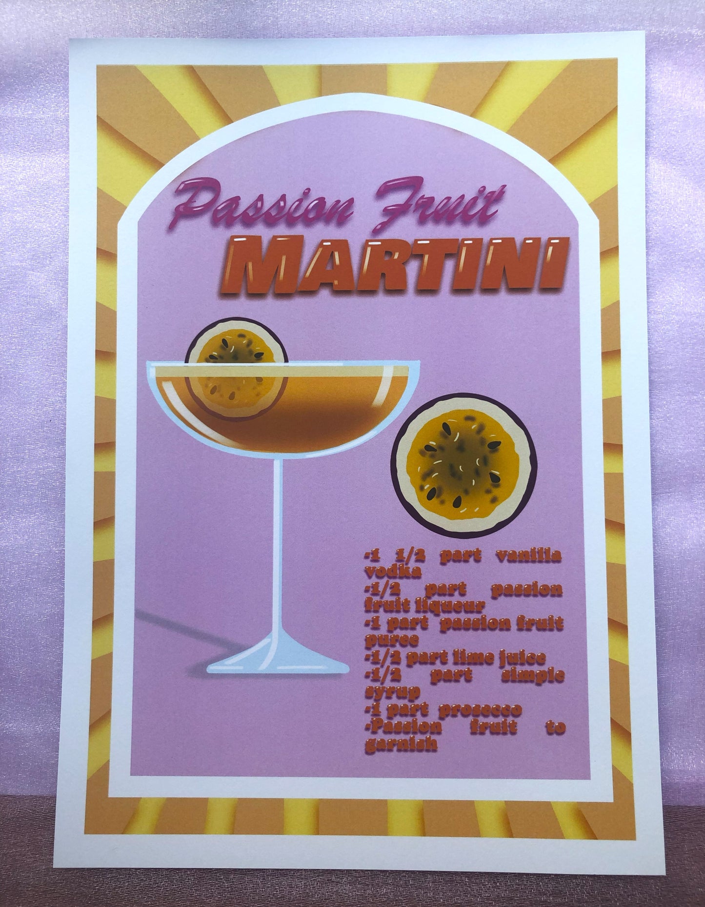 Passionfruit Martini A4 Print