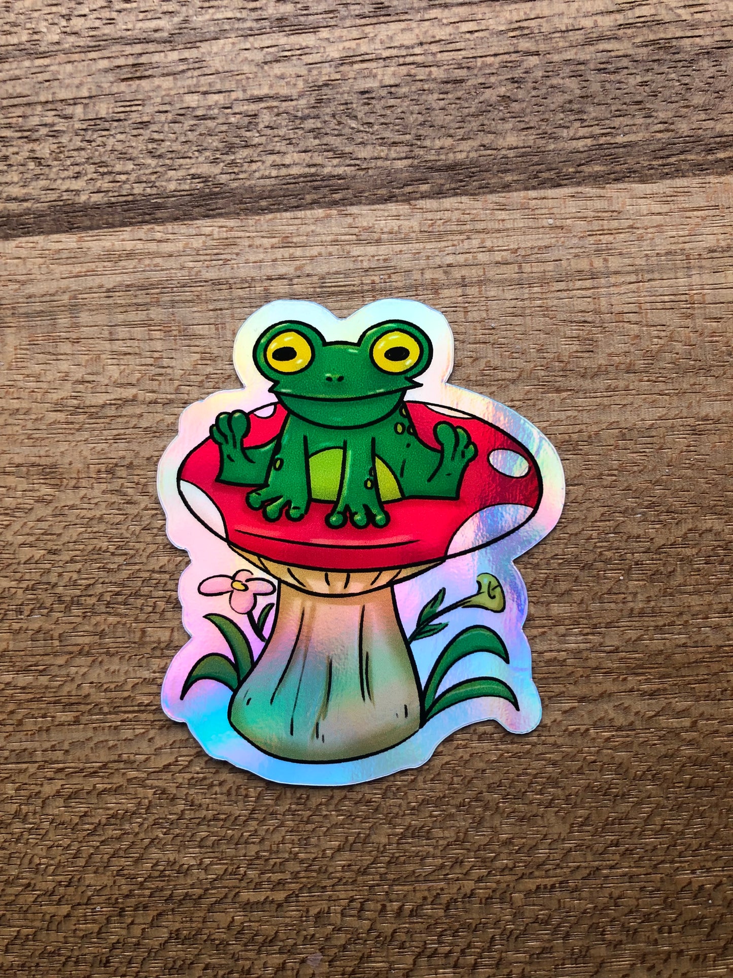 Little Toad on Mushroom - Holographic