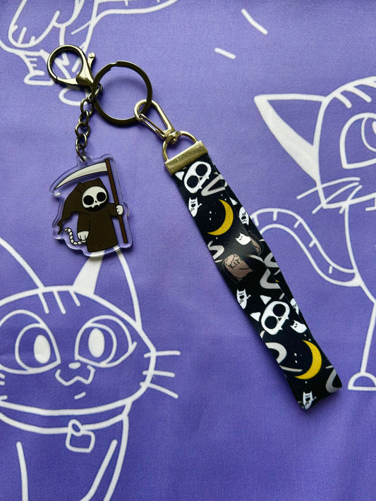 Grim Reaper Kitty Keyring