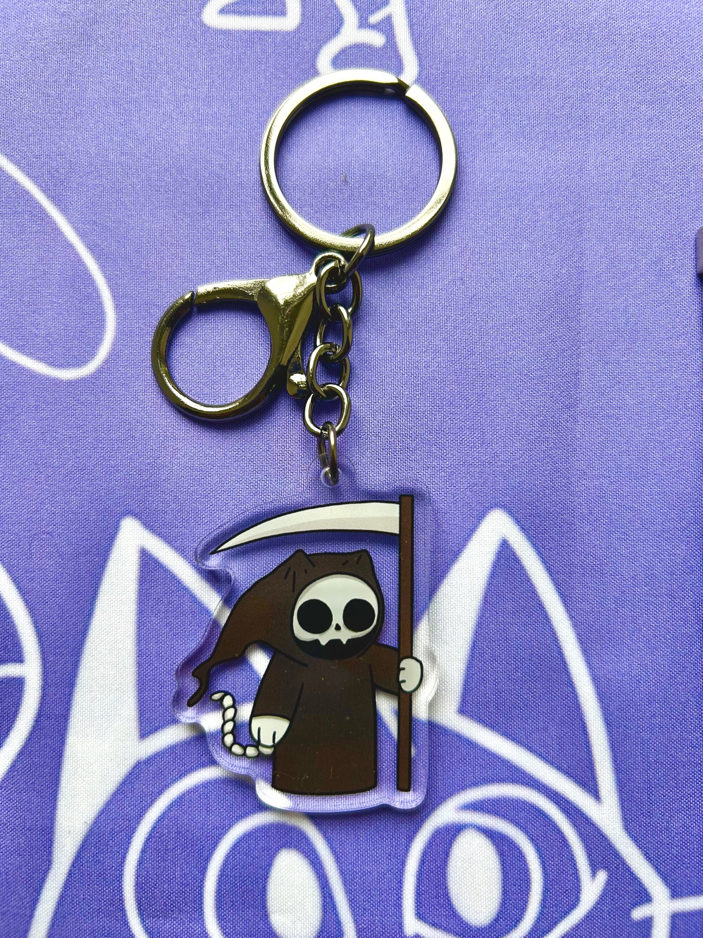 Grim Reaper Kitty Keyring