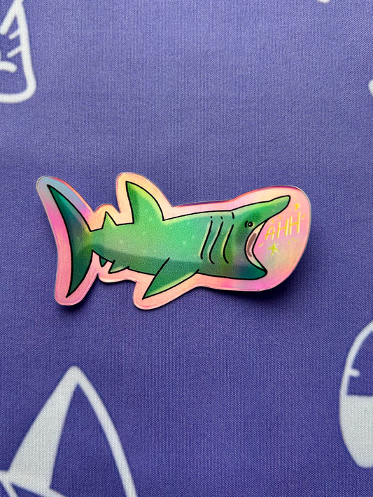 Basking Shark Holographic Sticker
