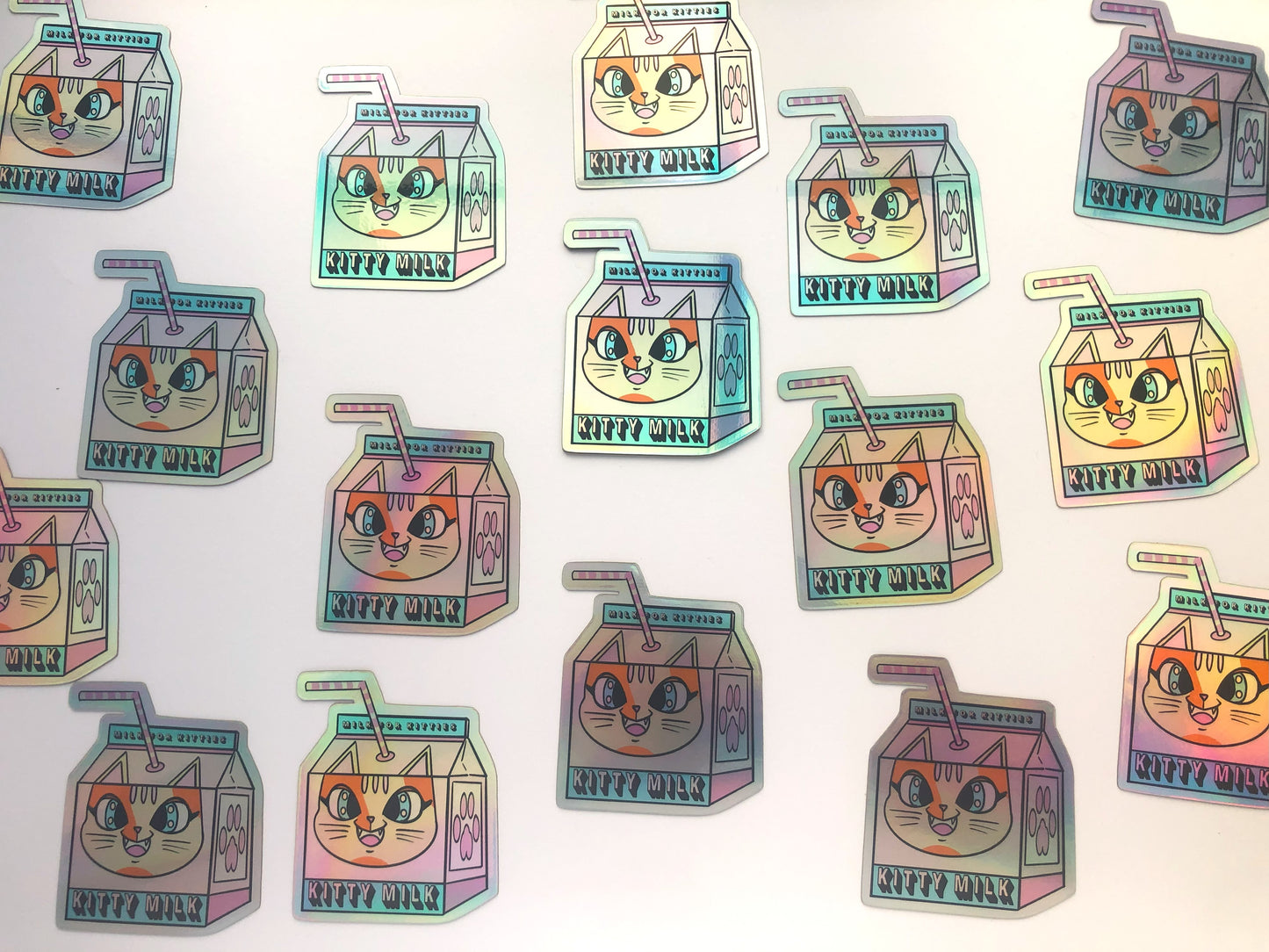 Kitty Milk Holographic Sticker