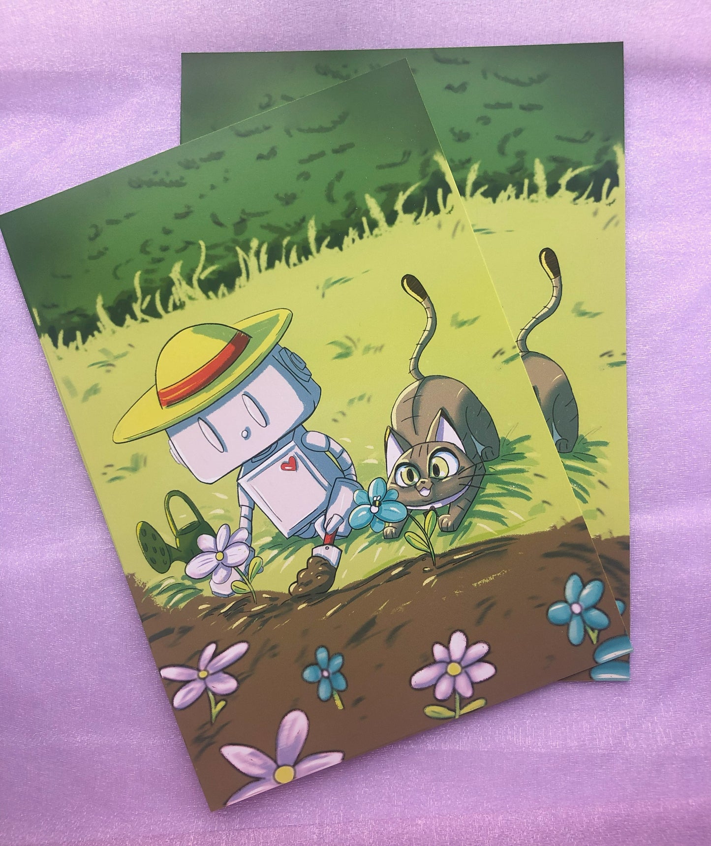 Enzo and Alex Gardening A6 Print