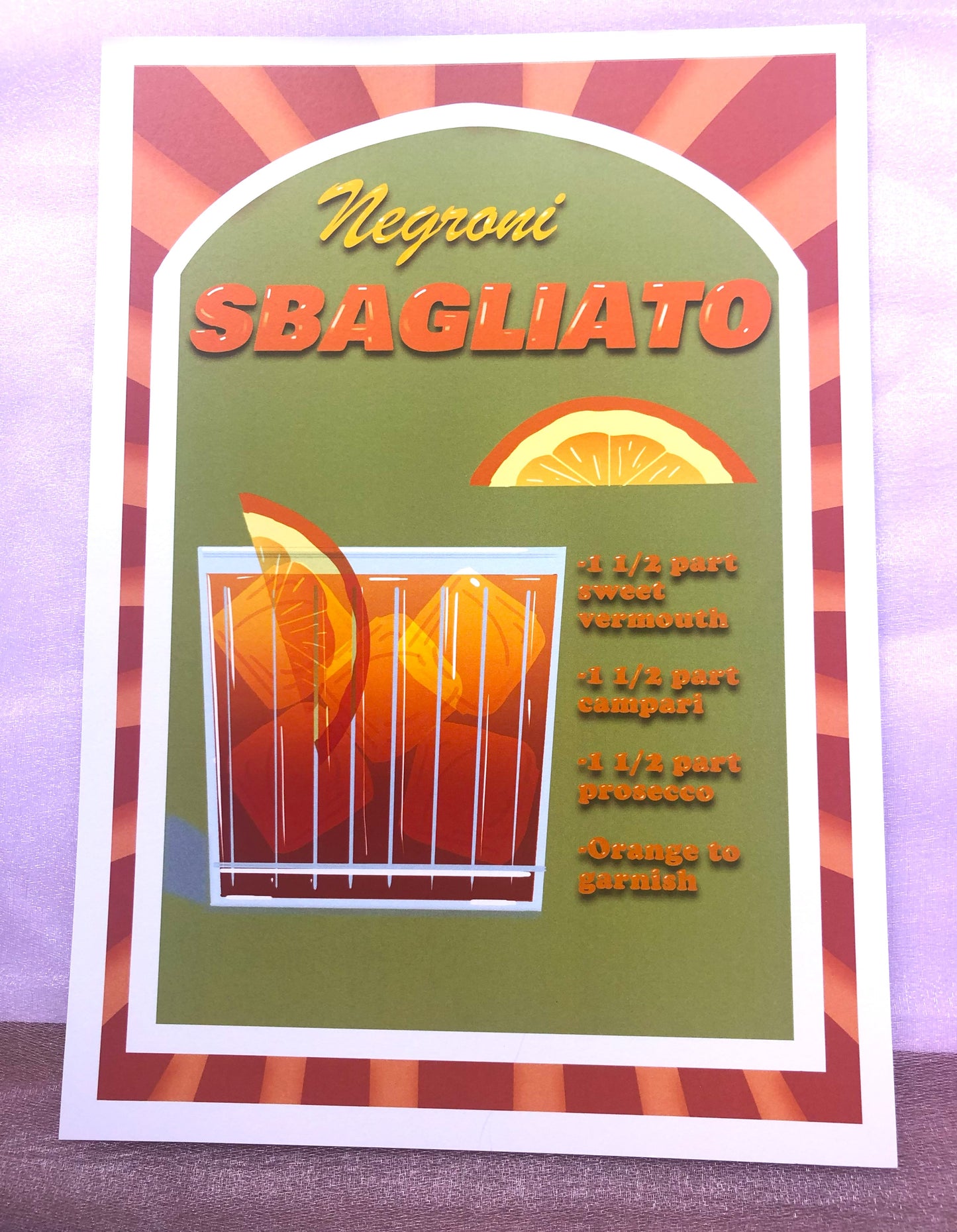 Negroni Sbagliato Martini A4 Print