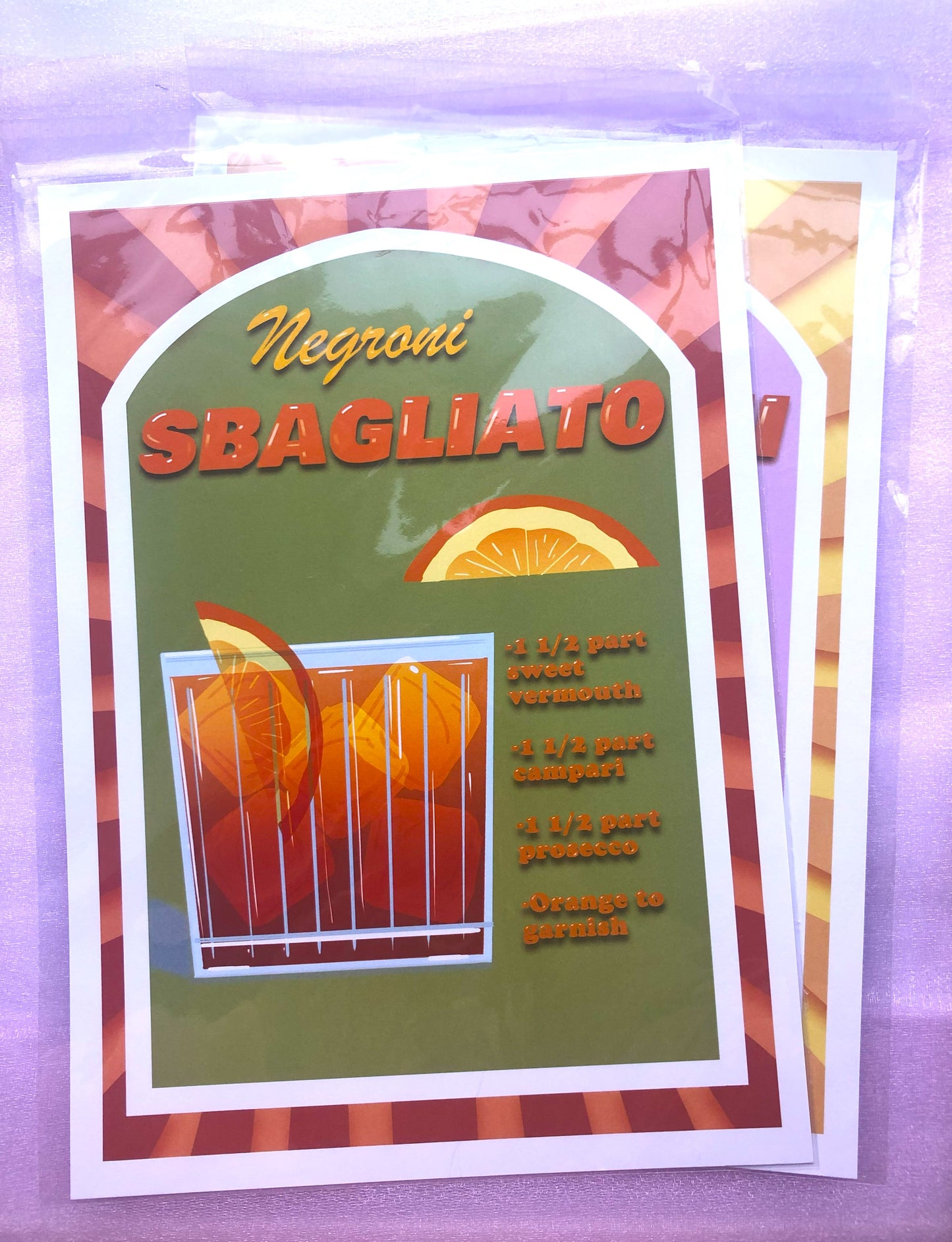 Negroni Sbagliato Martini A4 Print