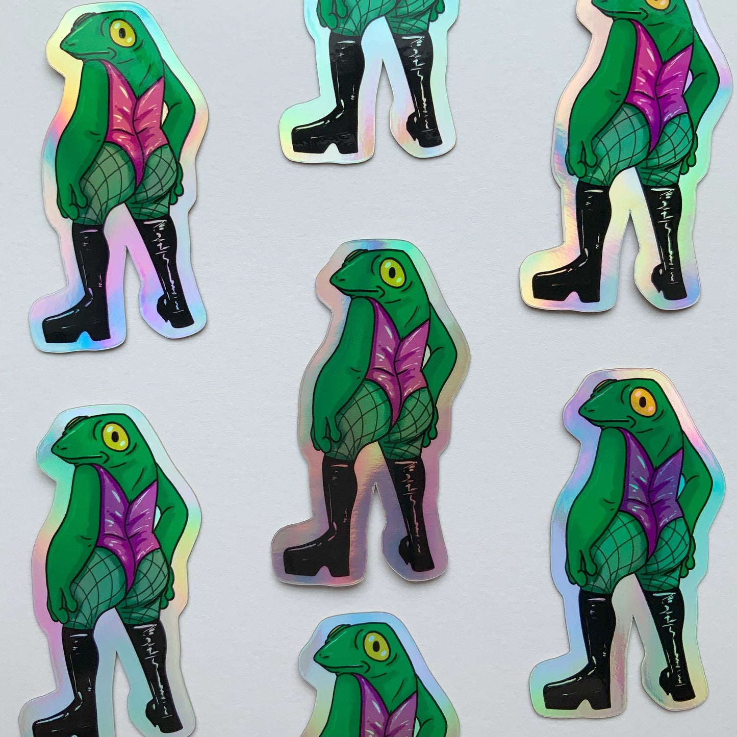 Fish Nets Frog Sticker - Holographic