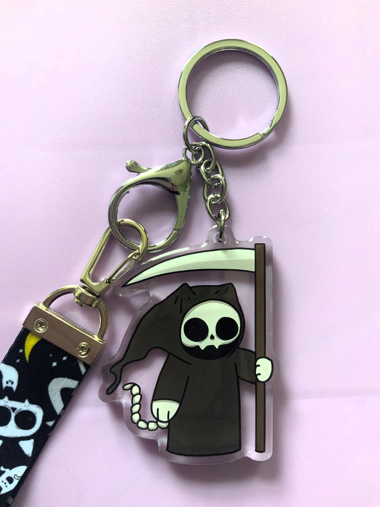 Grim Reaper Kitty Keyring