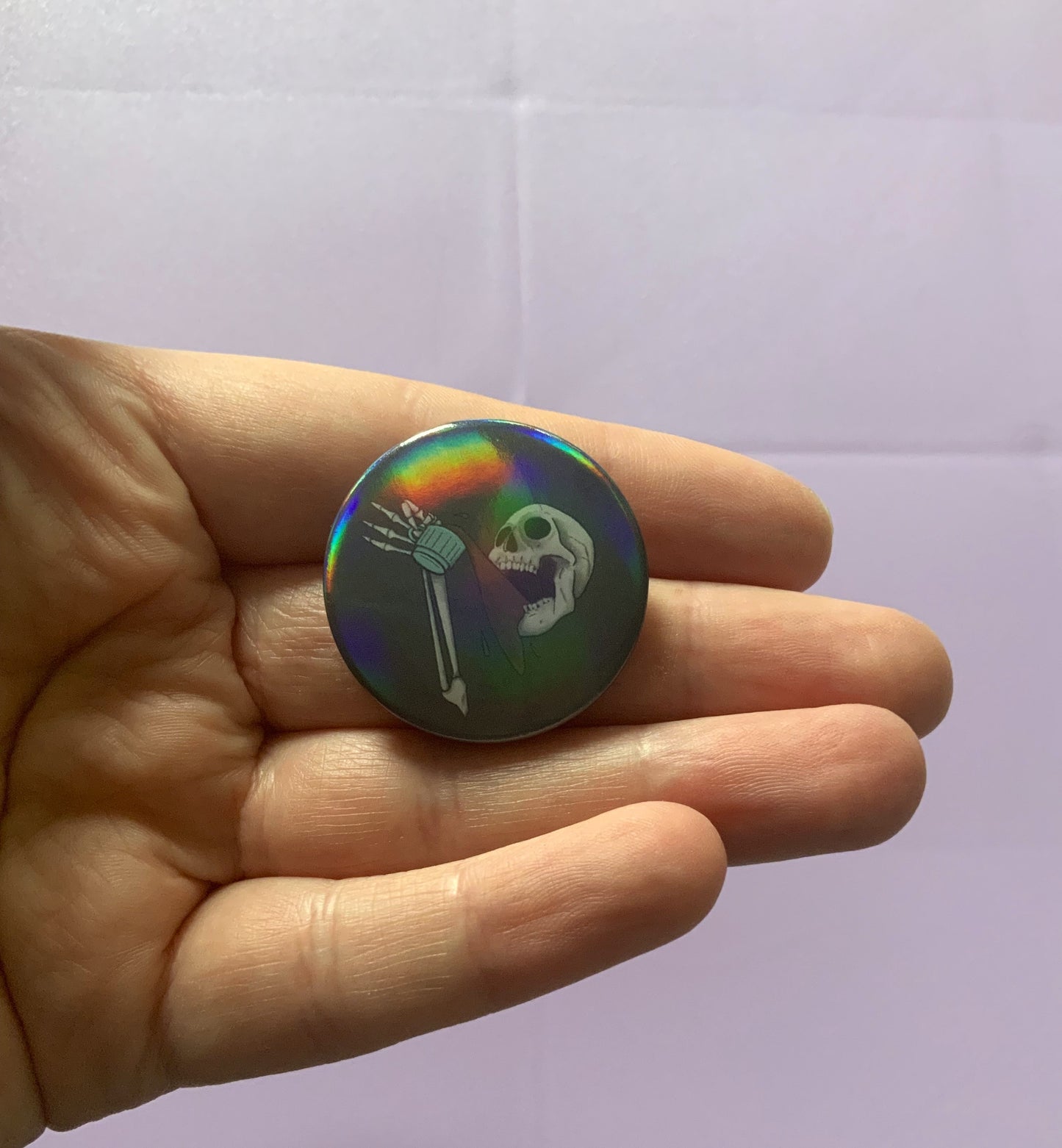 Coffee Skull Holographic Badge